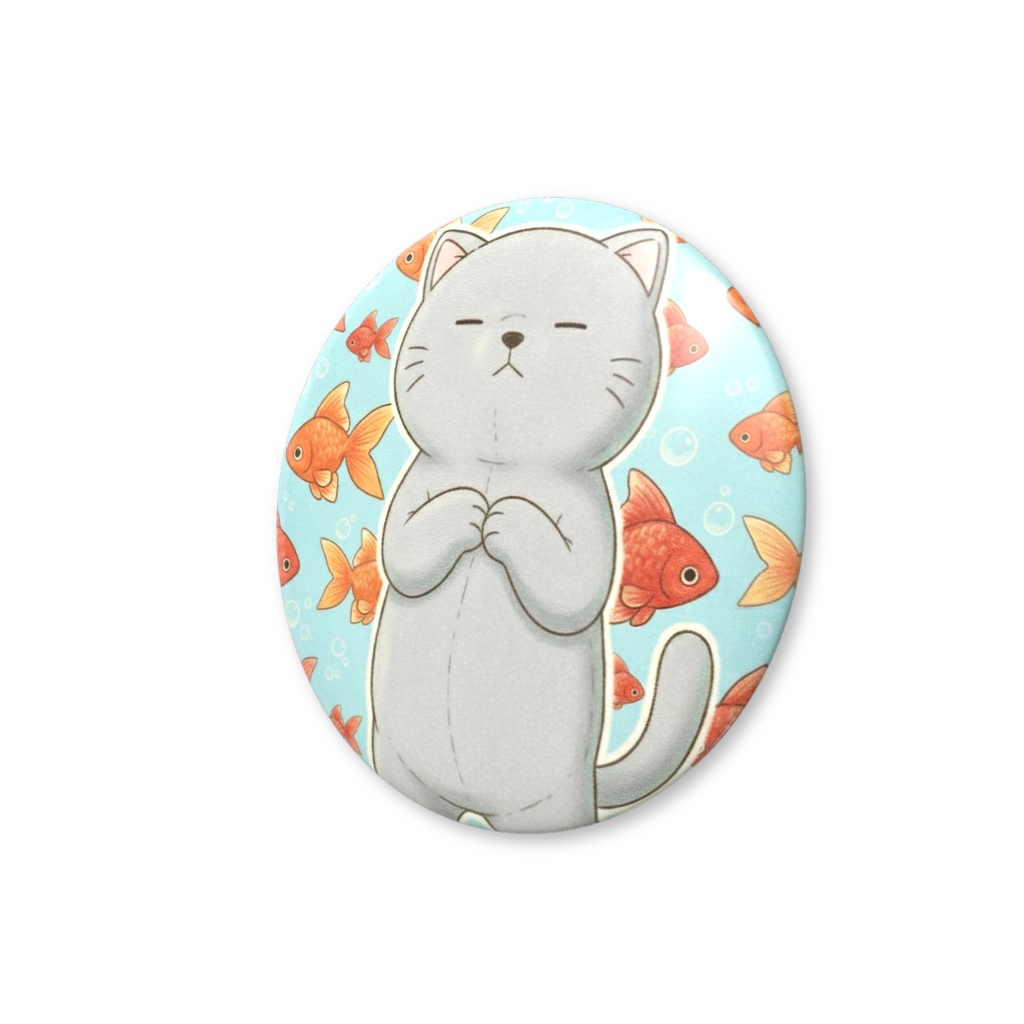 【すんたん🍀】 ぬいぐるみのようなねこの缶バッヂ