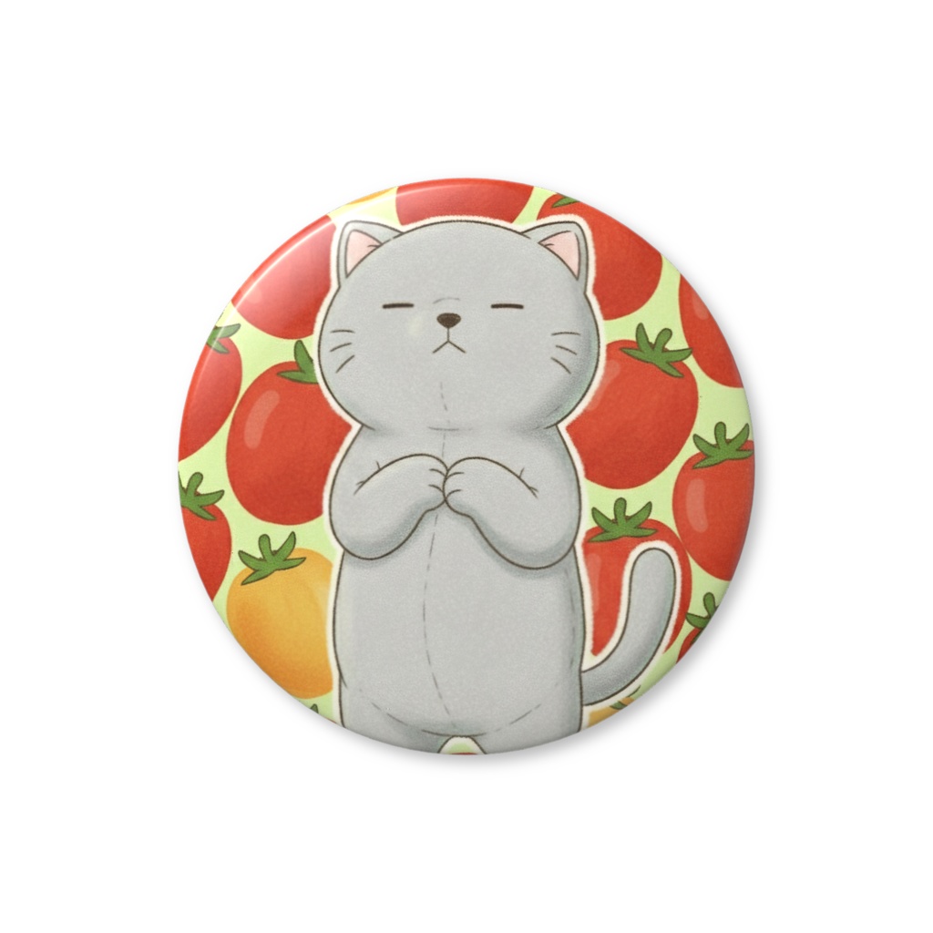 【すんたん🍀】 ぬいぐるみのようなねこの缶バッヂ