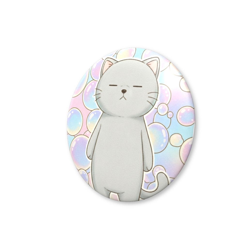 【すんたん🍀】 ぬいぐるみのようなねこの缶バッヂ