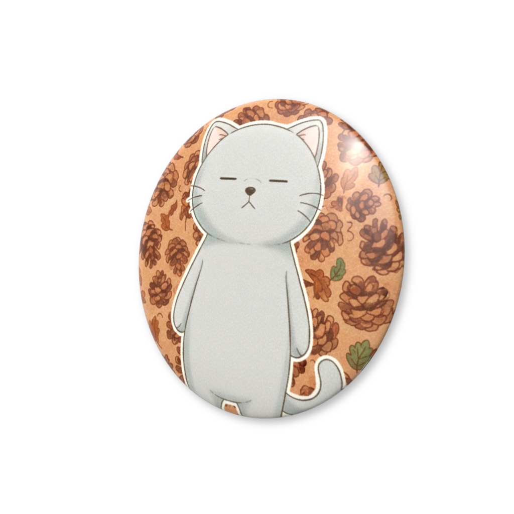 【すんたん🍀】 ぬいぐるみのようなねこの缶バッヂ