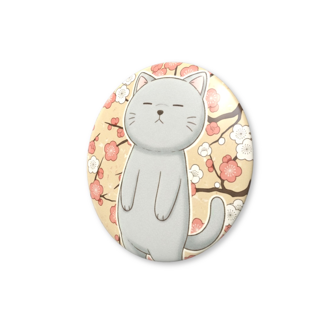 【すんたん🍀】 ぬいぐるみのようなねこの缶バッヂ