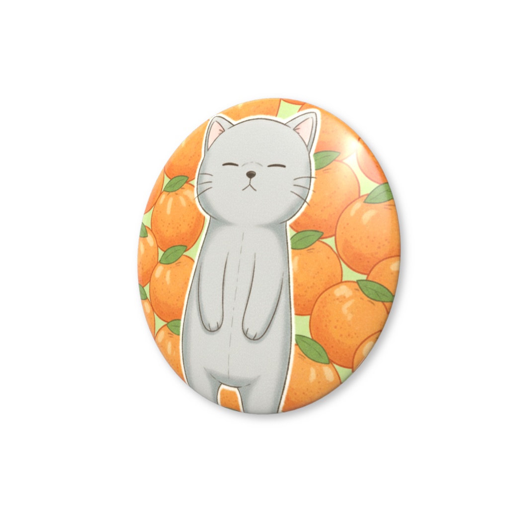 【すんたん🍀】 ぬいぐるみのようなねこの缶バッヂ