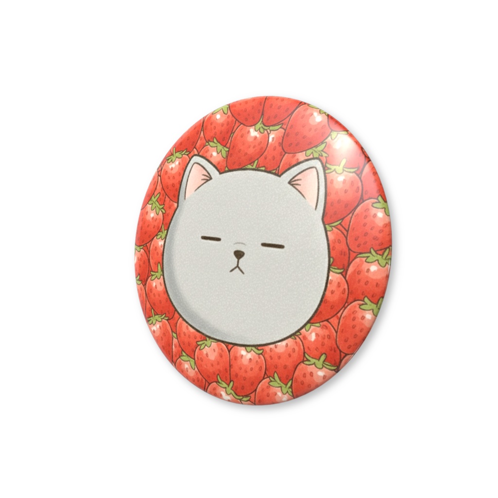 【すんたん🍀】 ぬいぐるみのようなねこの缶バッヂ