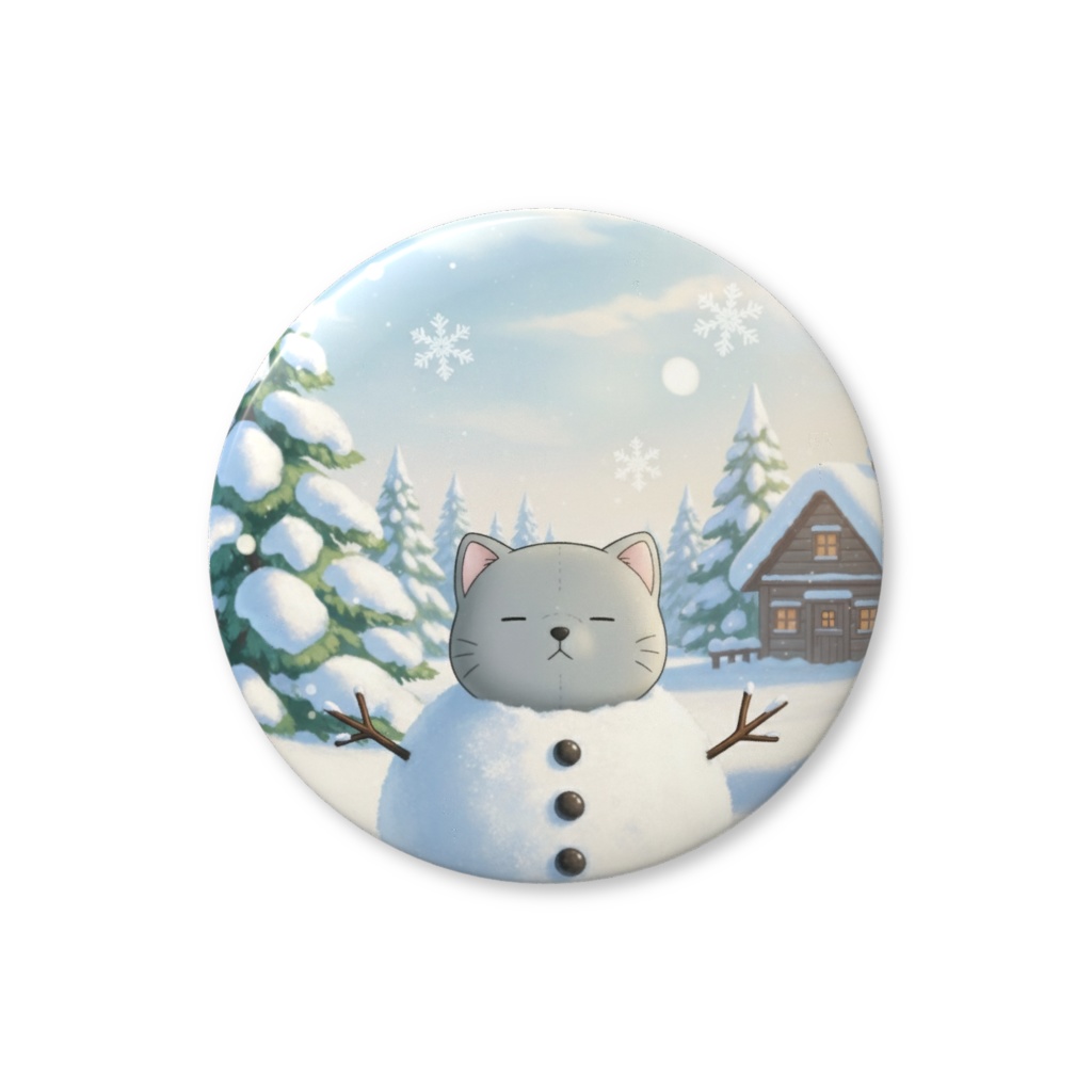 【すんたん🍀】 ぬいぐるみのようなねこの缶バッヂ