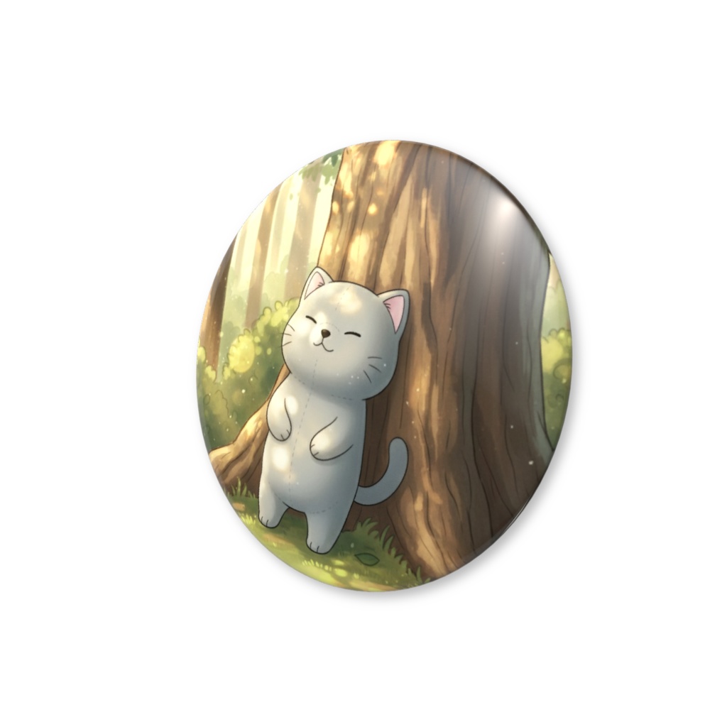 【すんたん🍀】 ぬいぐるみのようなねこの缶バッヂ