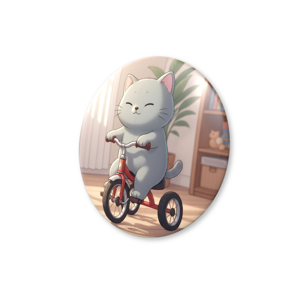 【すんたん🍀】 ぬいぐるみのようなねこの缶バッヂ