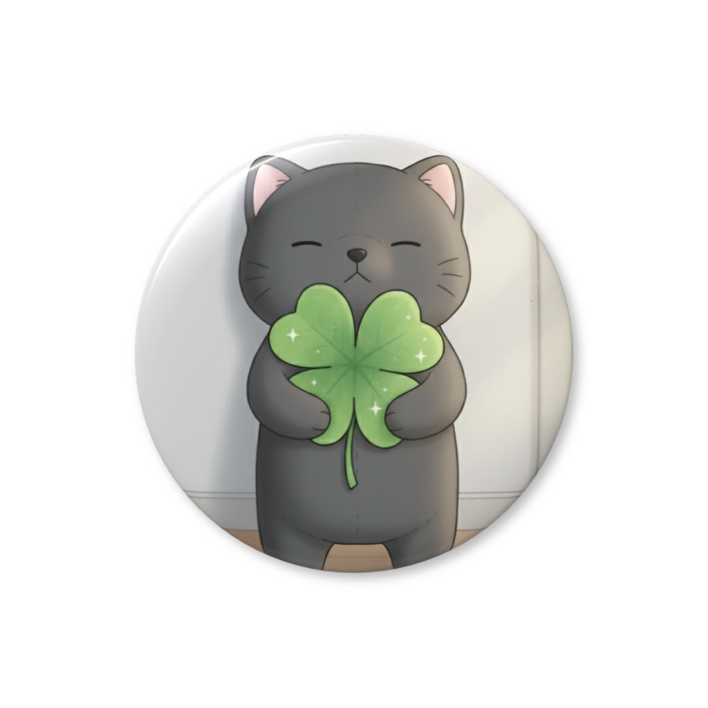 【すんたん🍀】 ぬいぐるみのようなねこの缶バッヂ