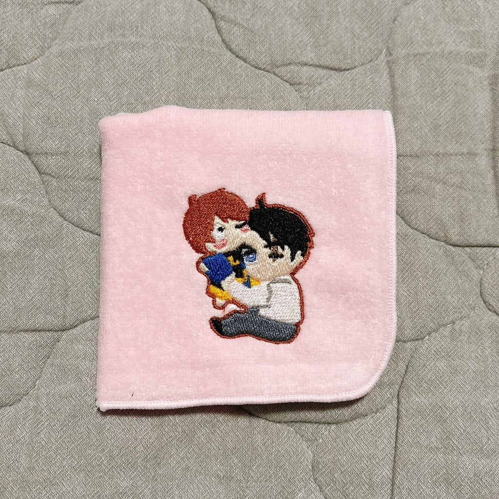 刺繍ハンカチ（ベビ鬼太郎と水木）