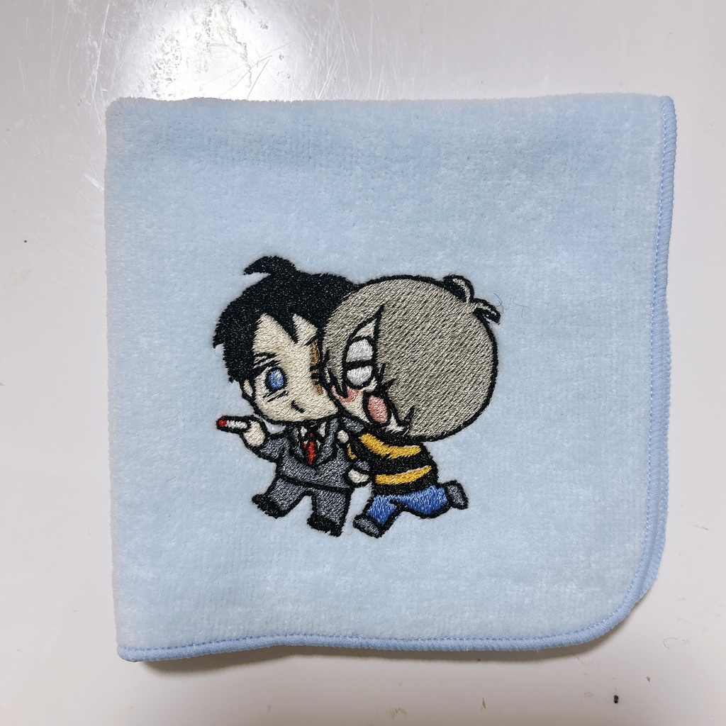 刺繍ハンカチ（腕組みゲタ水）