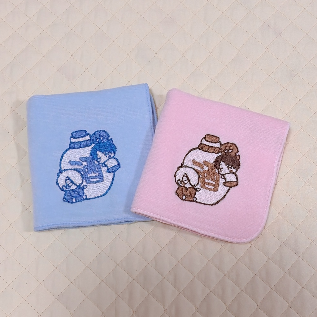 刺繍ハンカチ（父水:お酒）ブルーorピンク