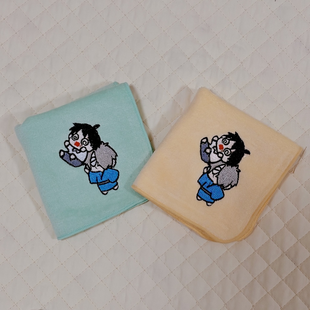 刺繍ハンカチ（父水:たかいたかい）グリーンorイエロー
