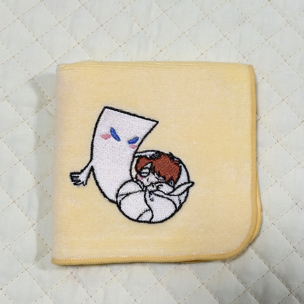 刺繍ハンカチ（もめんさんとベビ鬼太郎）