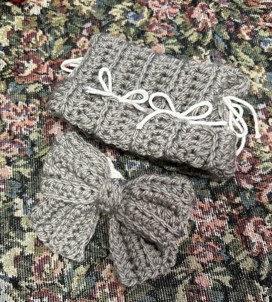 猫耳キャップとおめかしリボンのセット🎀