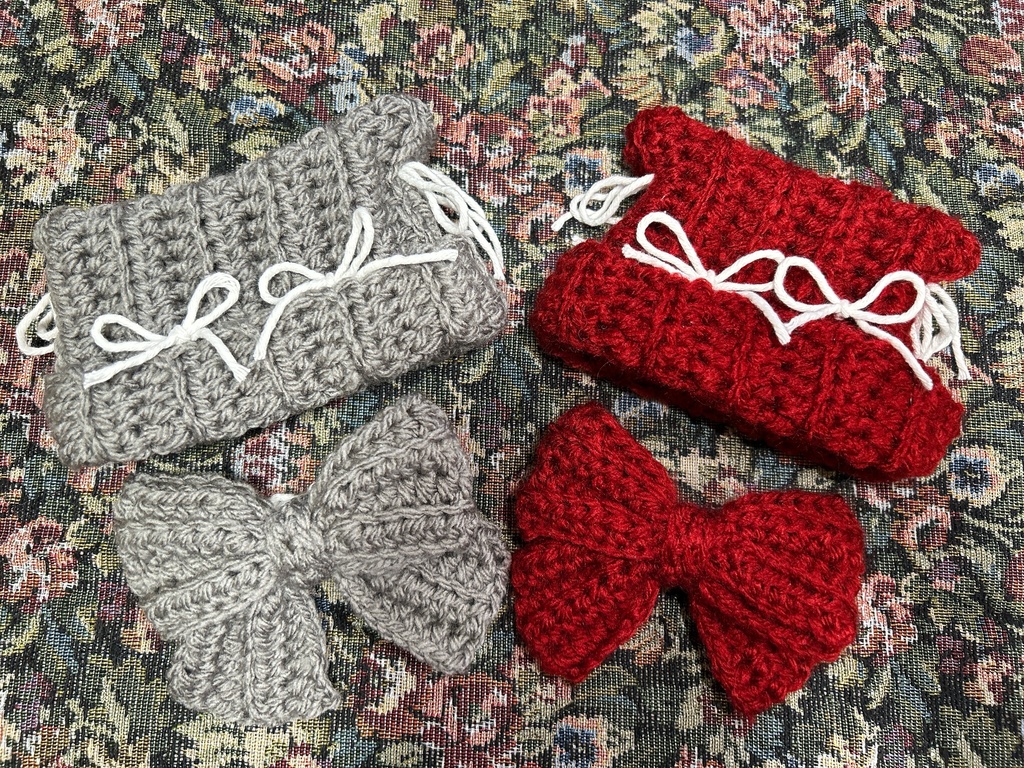 猫耳キャップとおめかしリボンのセット🎀