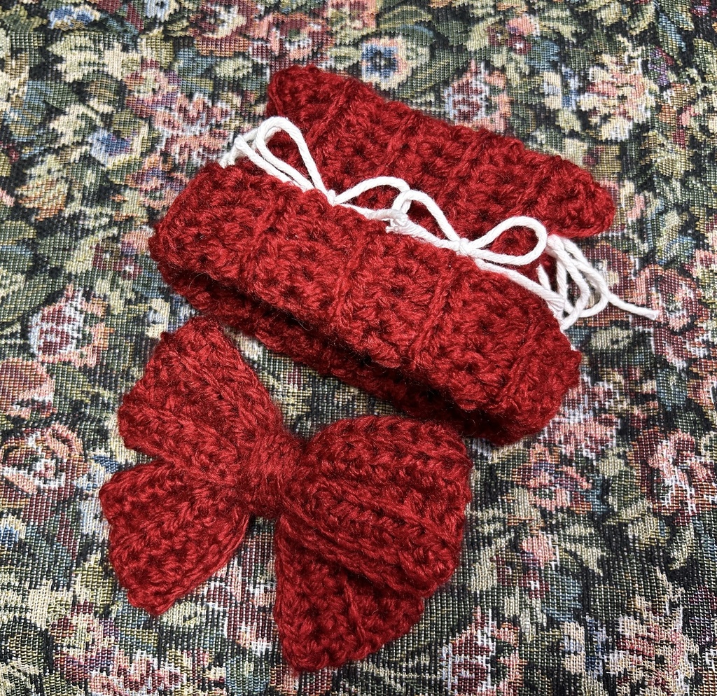 猫耳キャップとおめかしリボンのセット🎀