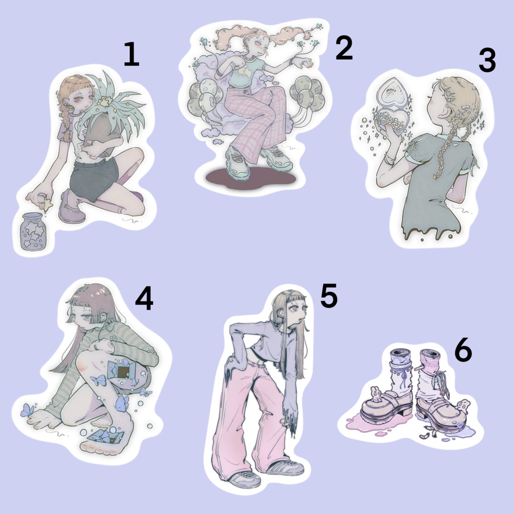 ダイカットステッカー 全6種類