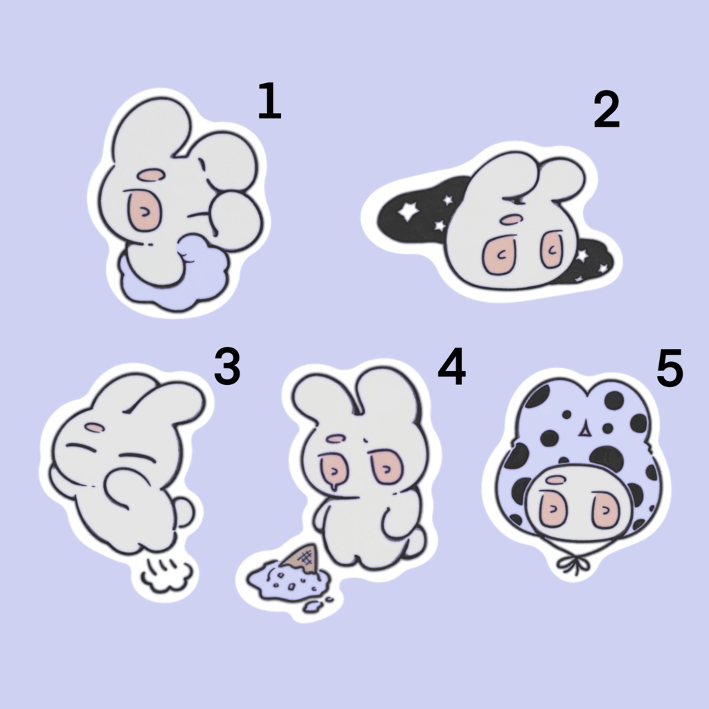 オリジナルキャラクター ステッカー 5種類