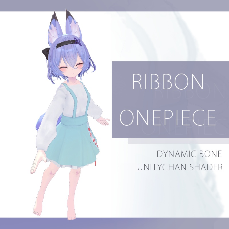 VRChat 3d model ] Ribbon Onepiece [幽狐族のお姉様] for Yuuko