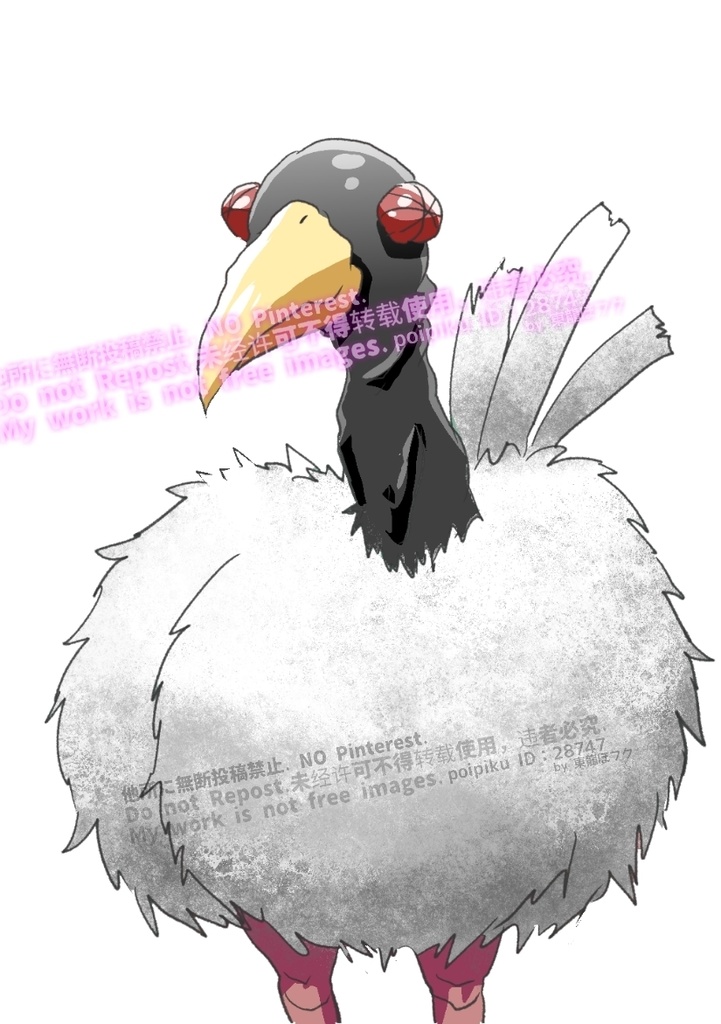 立ち絵素材【ダチョウみたいなファンタジーな架空の鳥】