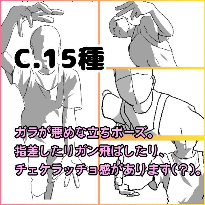 【サンプル有】接写気味イキイキポーズ参考資料集