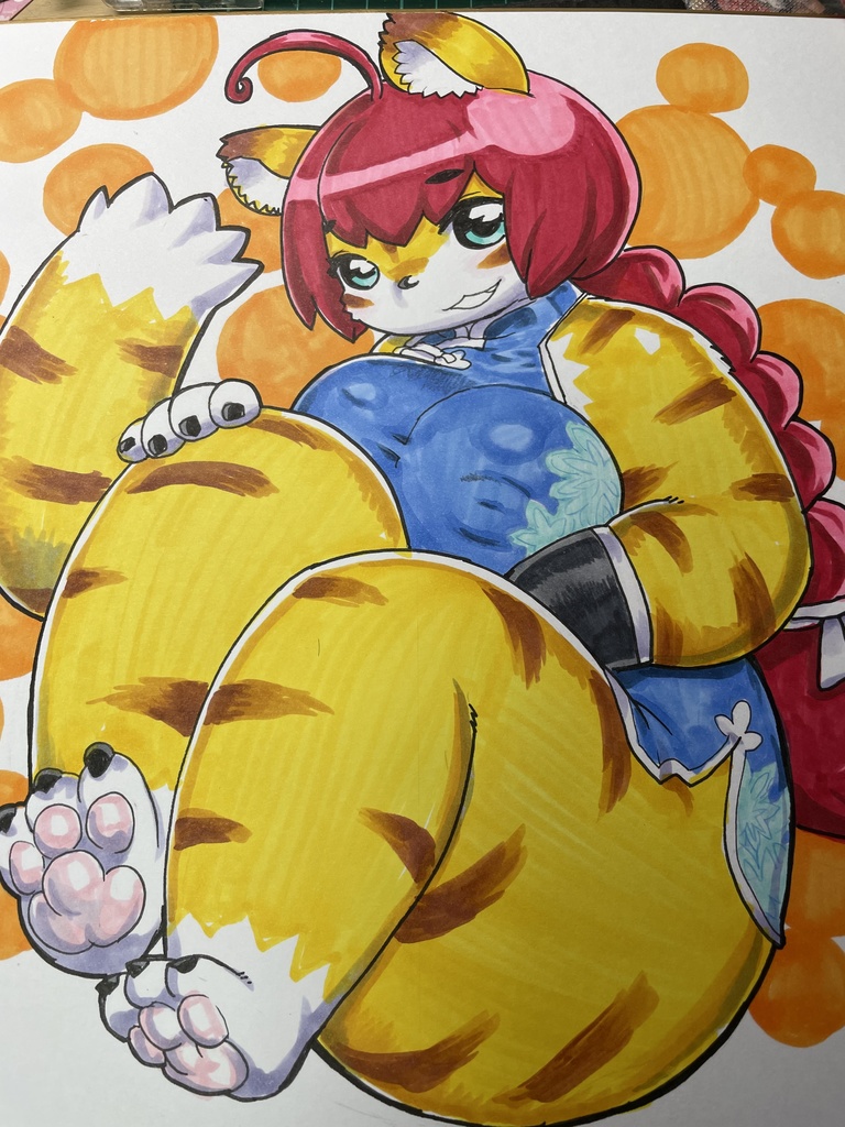 虎チャイナ「大」色紙