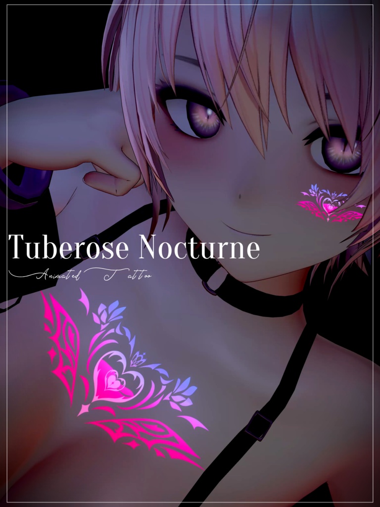 動く&光るタトゥー(Animated Tattoo)「Tuberose Nocturne」多数アバター導入可