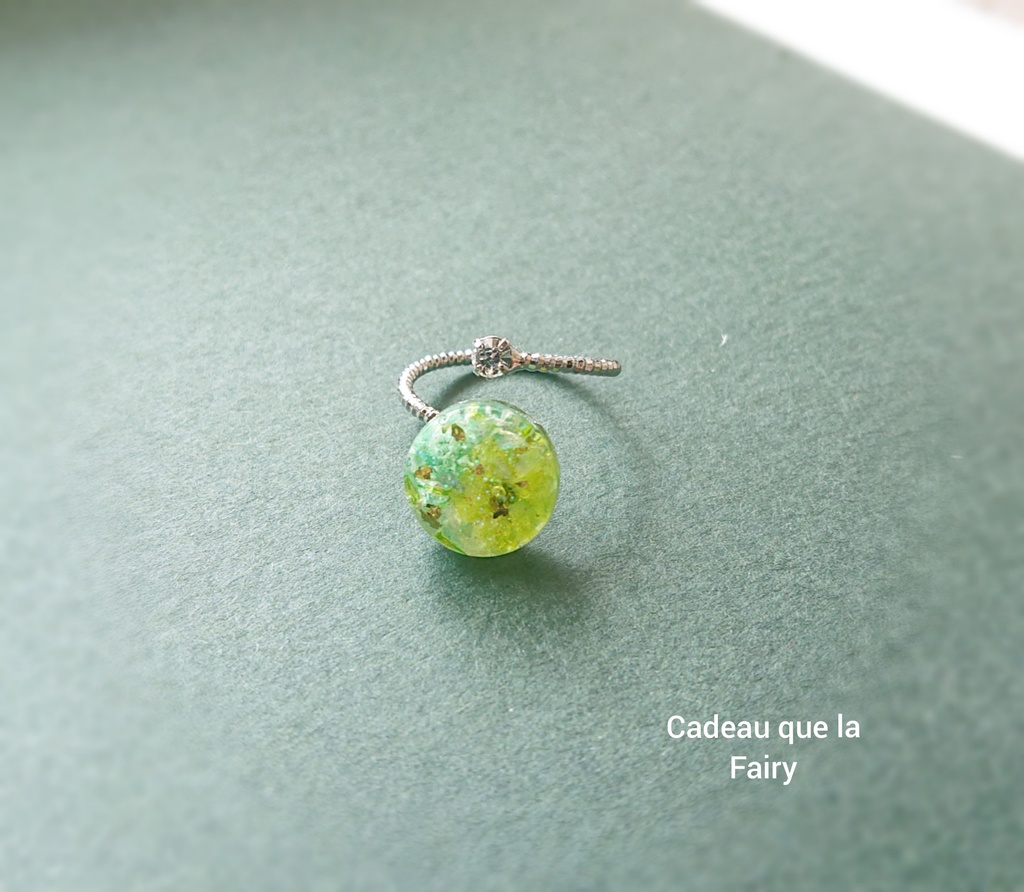 【No.397】フォークリング(緑華)シルバー