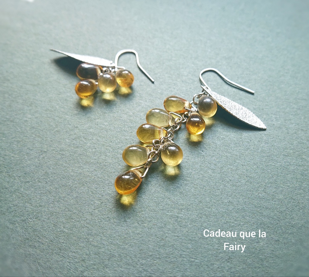 【No.411】チェコの実 (アシンメトリー ver.)レモンイエロー×ハニー