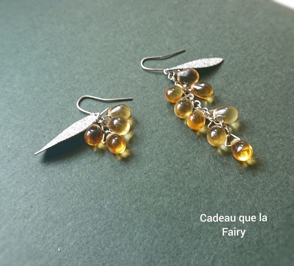 【No.411】チェコの実 (アシンメトリー ver.)レモンイエロー×ハニー