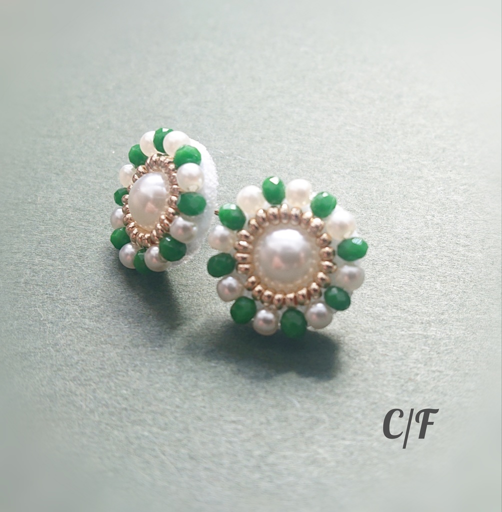 【No.545】green Flower（kgf16ピアス）