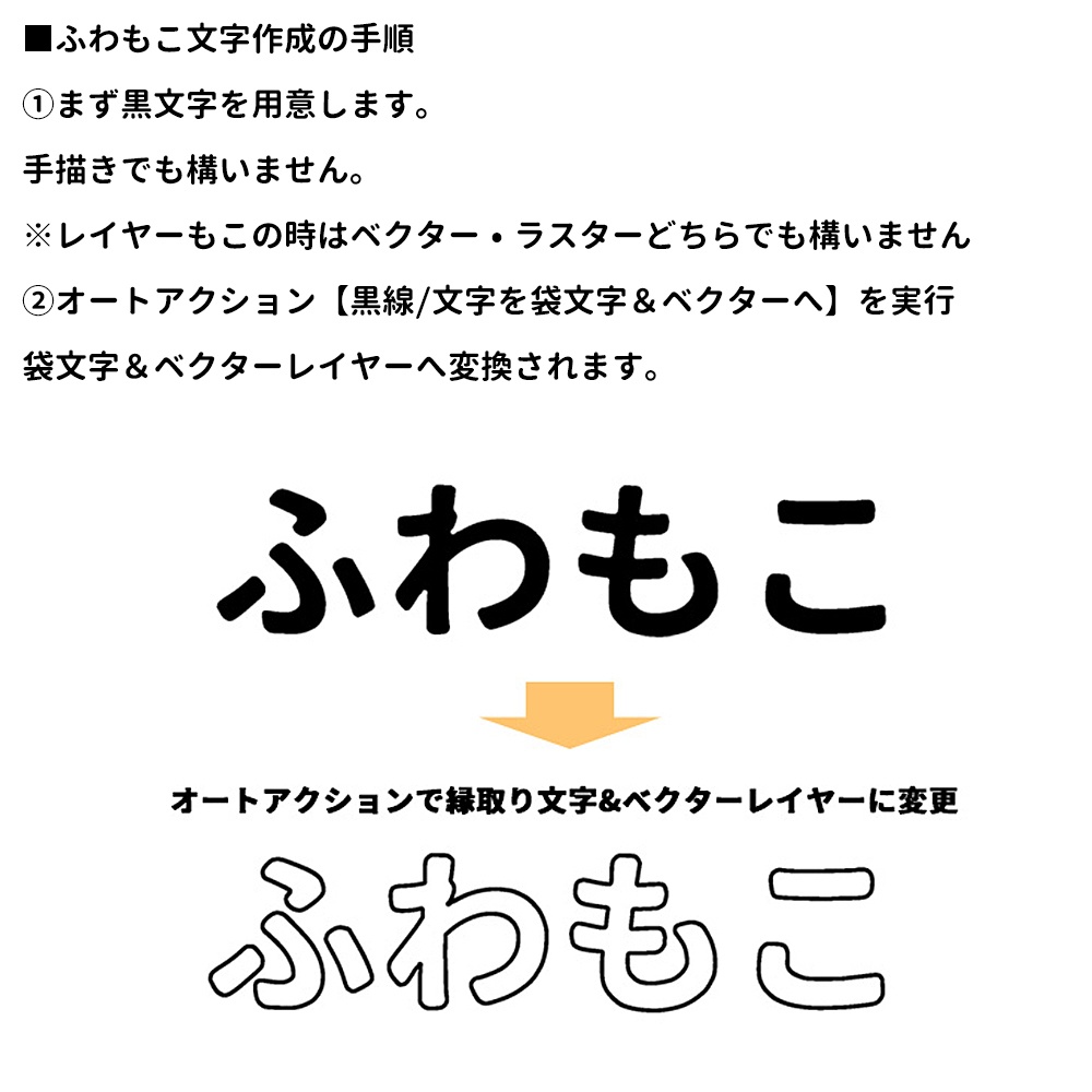 クリスタで作る!【ふわもこ文字】作成キット