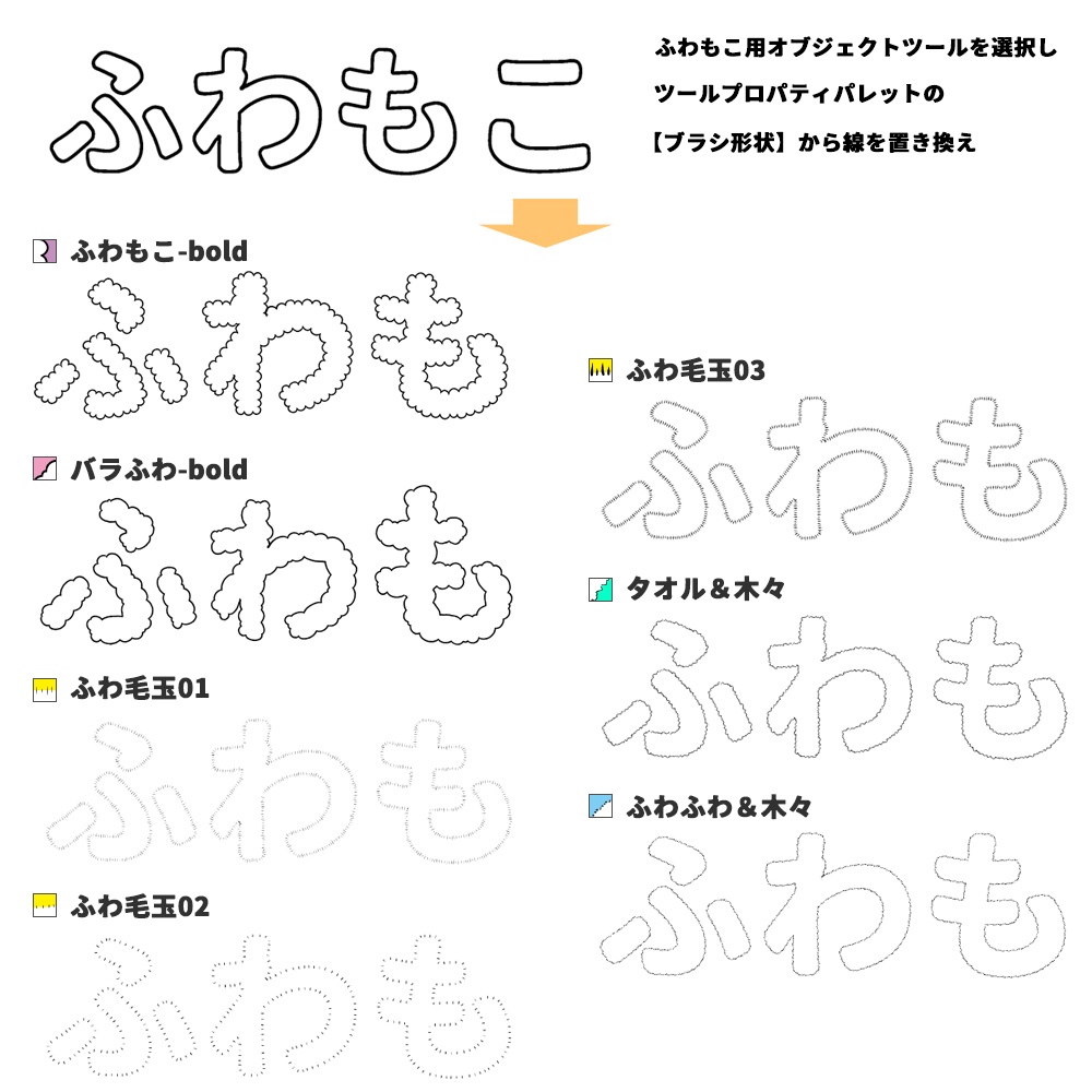 クリスタで作る!【ふわもこ文字】作成キット