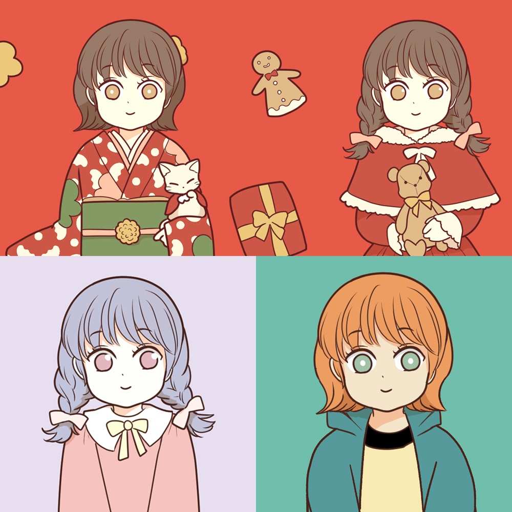 【お得!3カラーセット①】クリスマス&正月/乙女/レトロカラーセット<全75種>