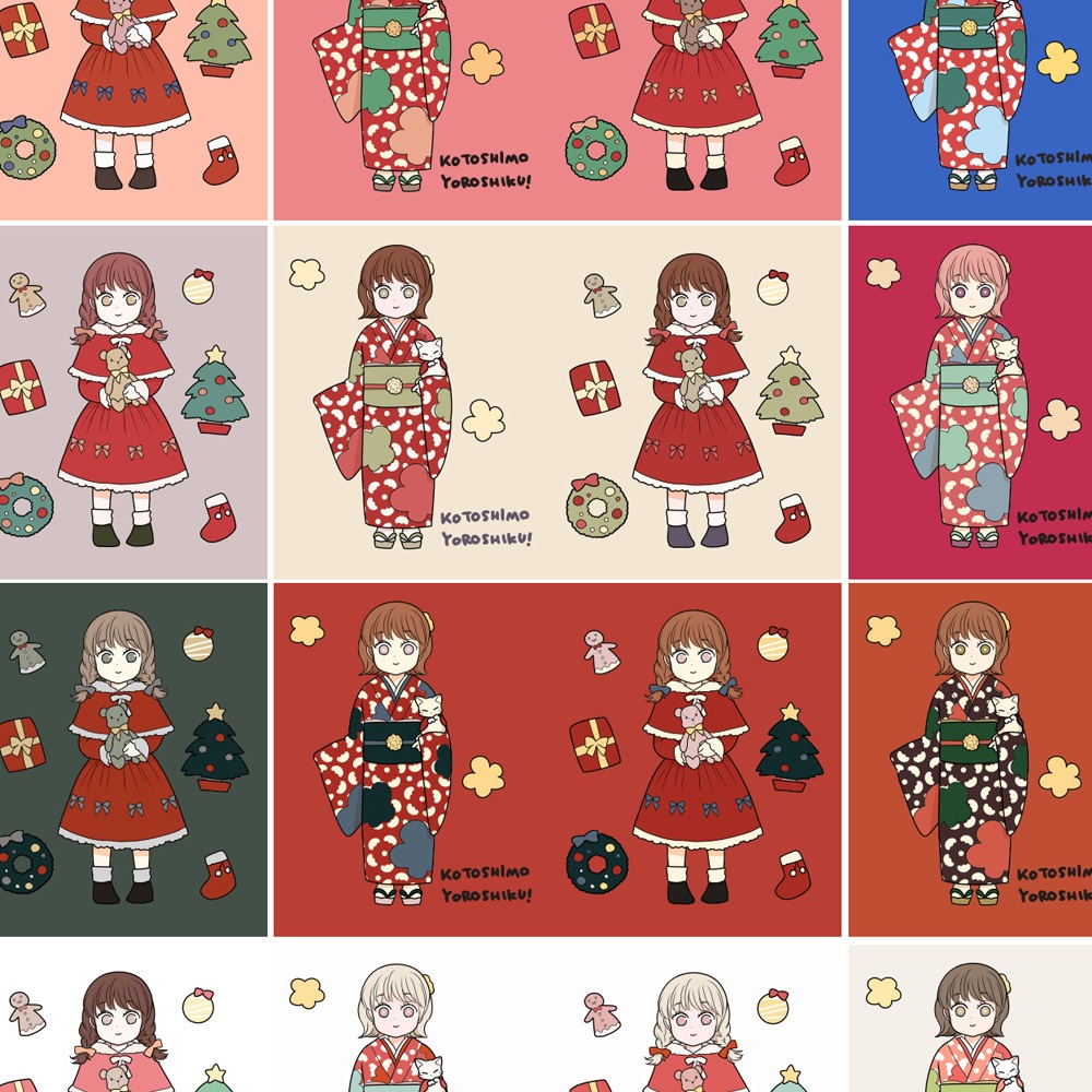 【お得!3カラーセット①】クリスマス&正月/乙女/レトロカラーセット<全75種>