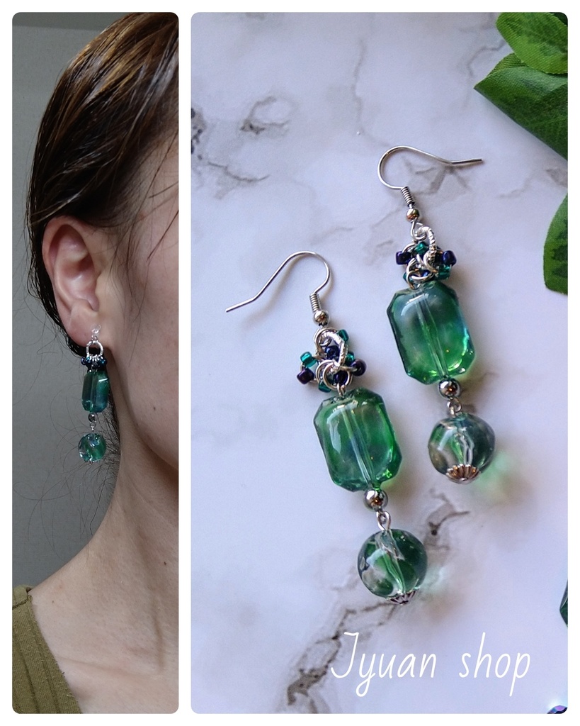 【頒布終了】鬼滅 さねぎゆイメージ ピアス/イヤリング&ブレスレット