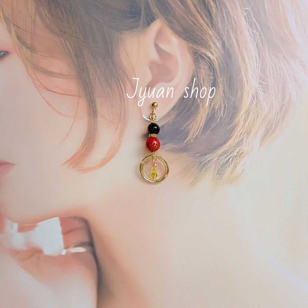 鬼滅 童磨 イメージ ブレスレット & イヤリング/ピアス