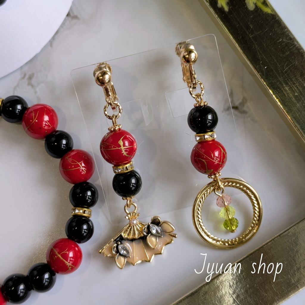 鬼滅 童磨 イメージ ブレスレット & イヤリング/ピアス