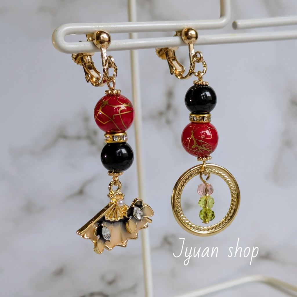 鬼滅 童磨 イメージ ブレスレット & イヤリング/ピアス