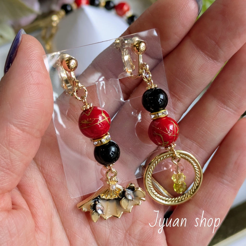 鬼滅 童磨 イメージ ブレスレット & イヤリング/ピアス