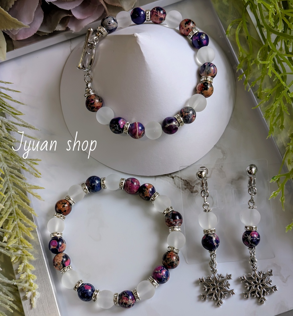 鬼滅 猗窩座 イメージ ブレスレット & イヤリング/ピアス