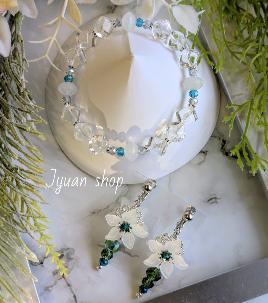 BLEACH 日番谷冬獅郎 イメージ ブレスレット& イヤリング/ピアス ver.2