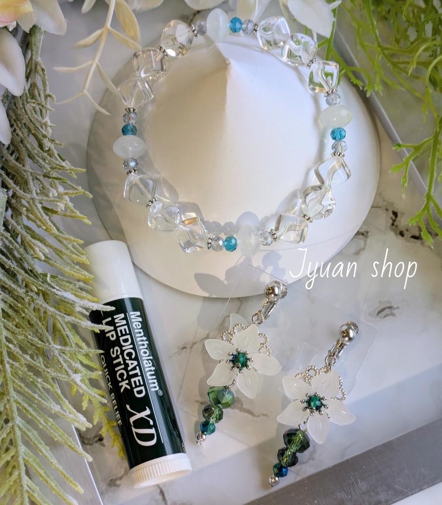 BLEACH 日番谷冬獅郎 イメージ ブレスレット& イヤリング/ピアス ver.2