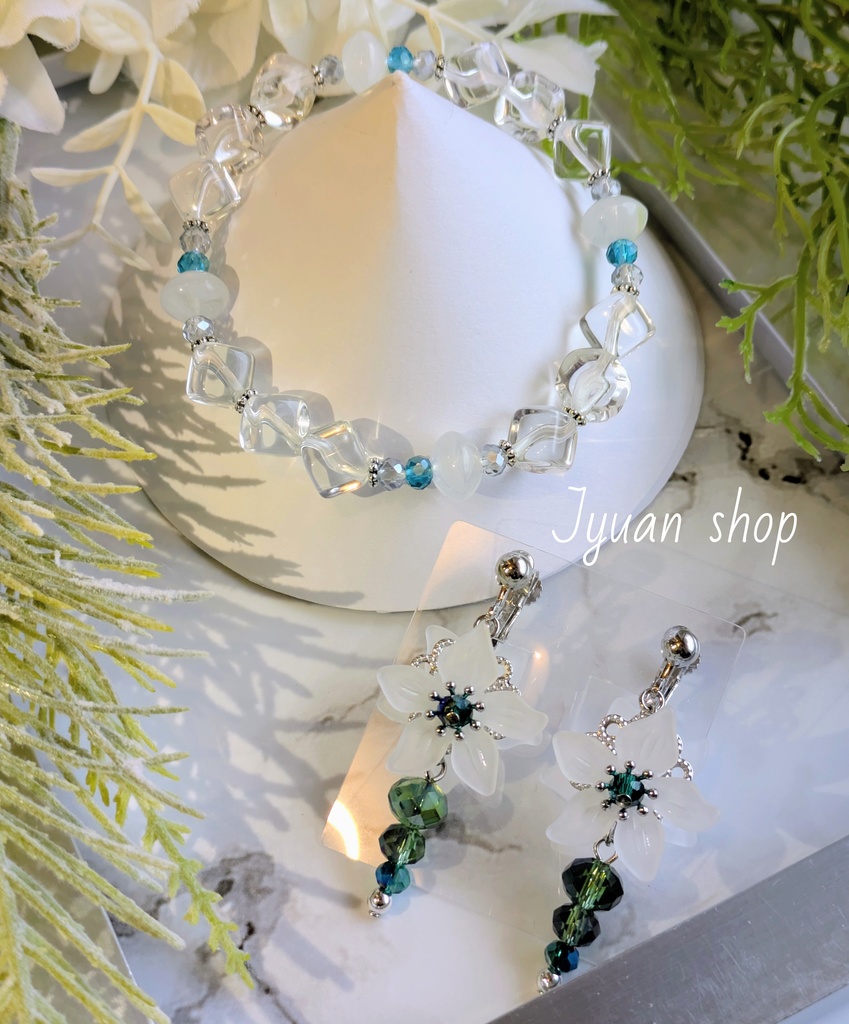 BLEACH 日番谷冬獅郎 イメージ ブレスレット＆ イヤリング/ピアス ver.2