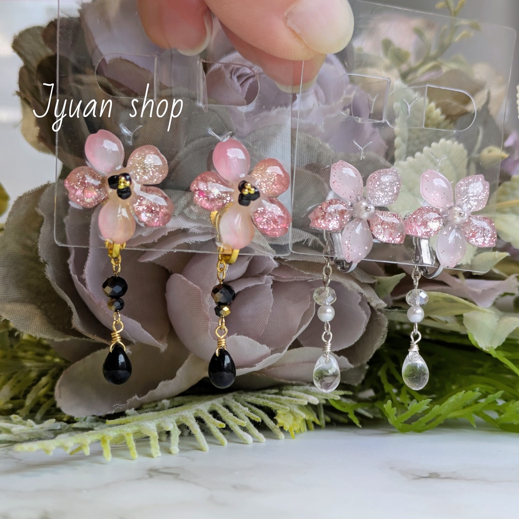 ★プレゼント企画★ 大人の桜アクセサリー 耳飾り&リング ※応募締切2/22※