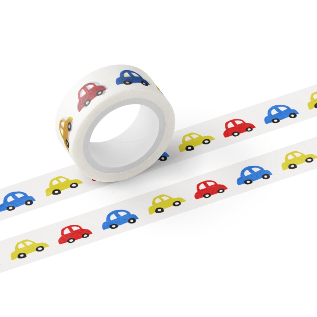わたしが描いたくるまの絵 masking tape