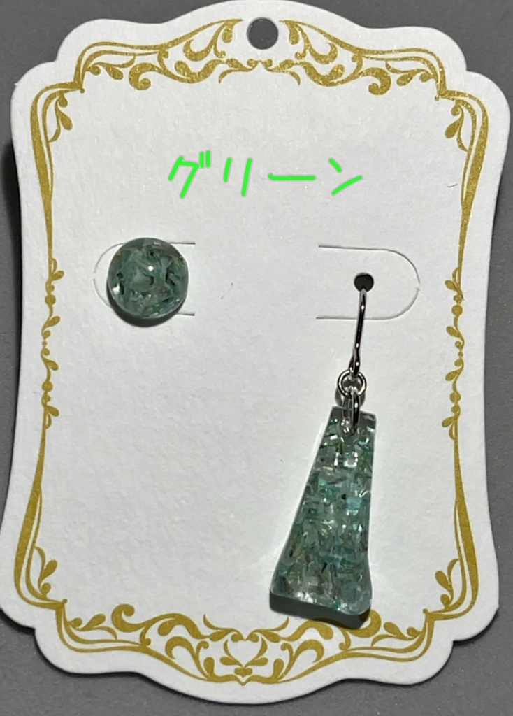 ワンポイント×台形 ピアス