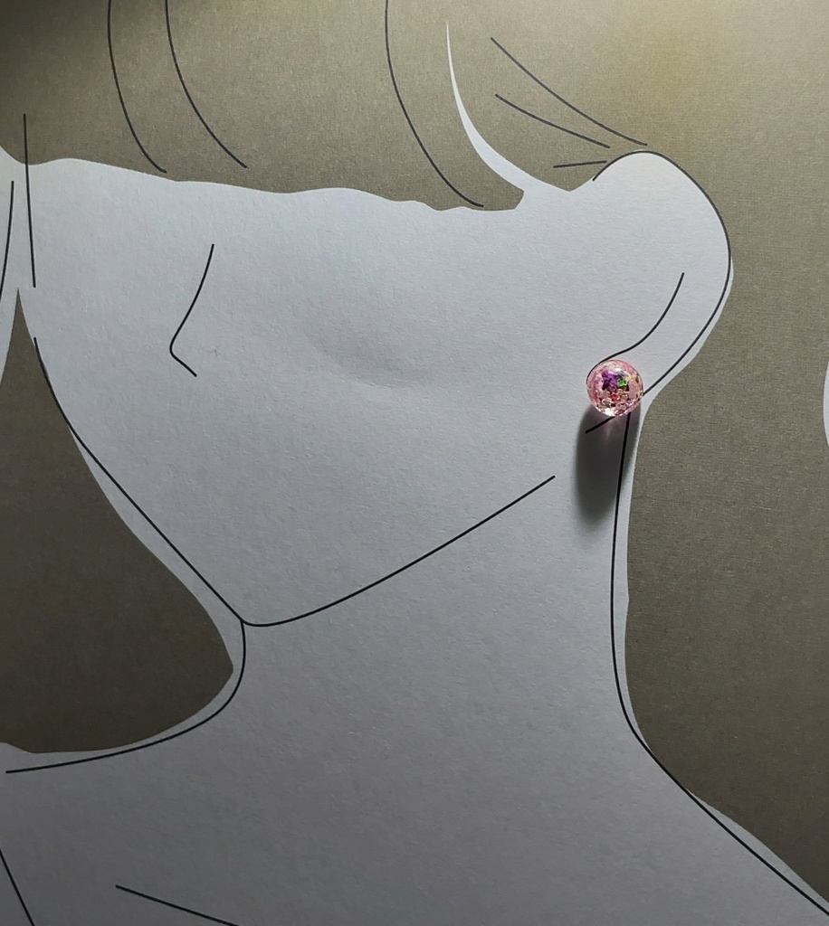 ワンポイント×台形 ピアス