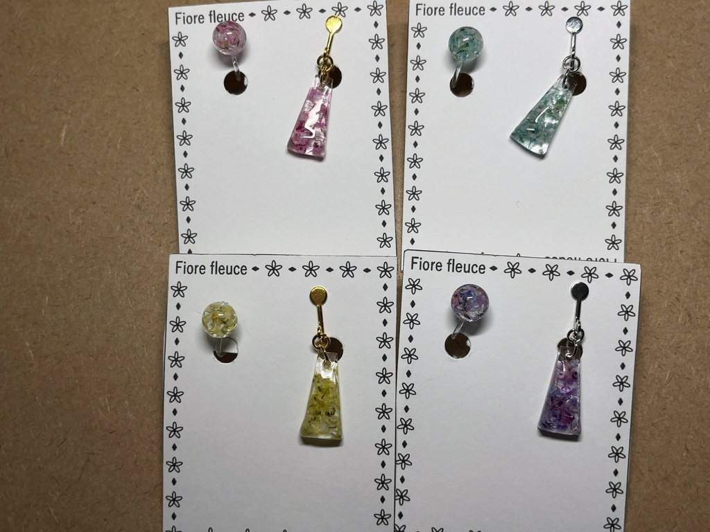 ワンポイント×台形 イヤリング