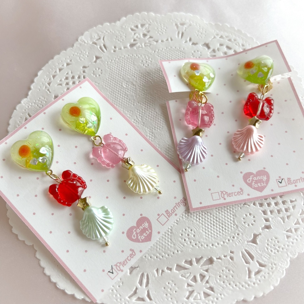 クリームソーダとカニのピアス☆イヤリング