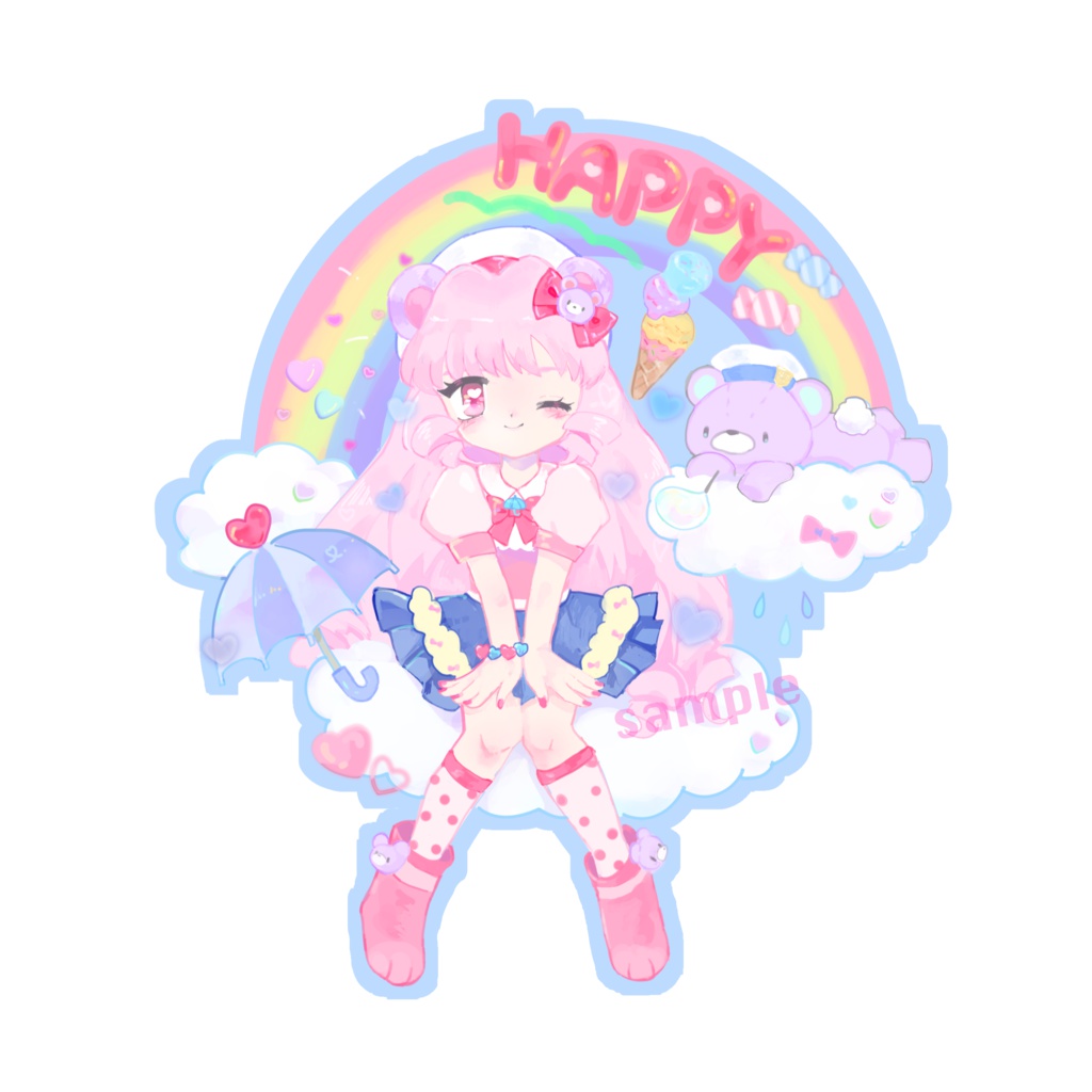 rainbow bear ステッカー